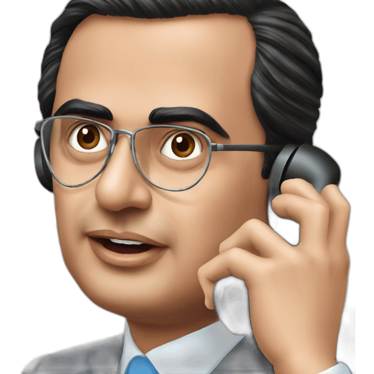 Mukesh Ambani talking on Phone emoji