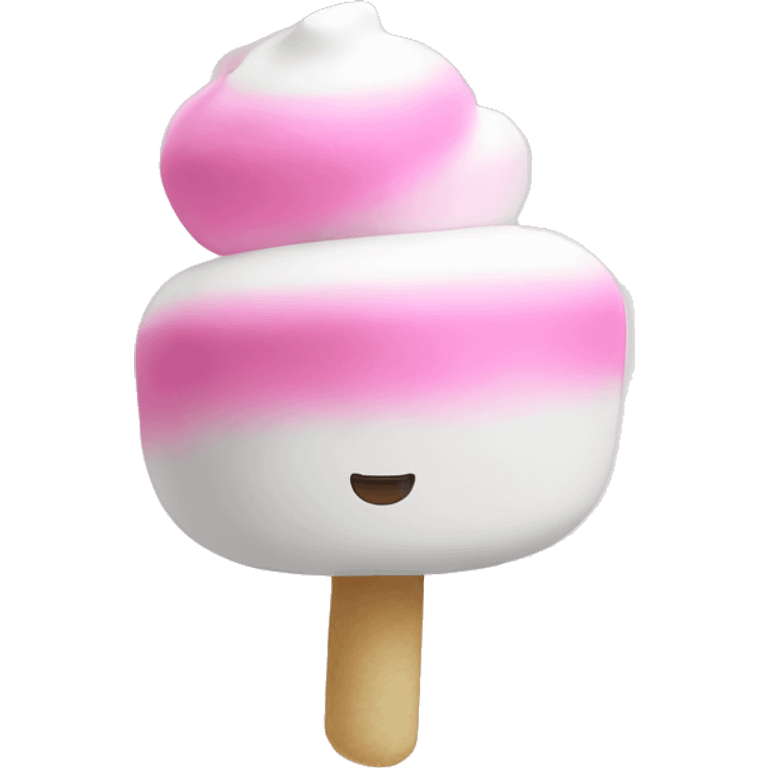 A pink and white swirl marshmallow emoji