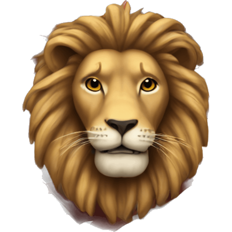 Lion made up of the American flag emoji