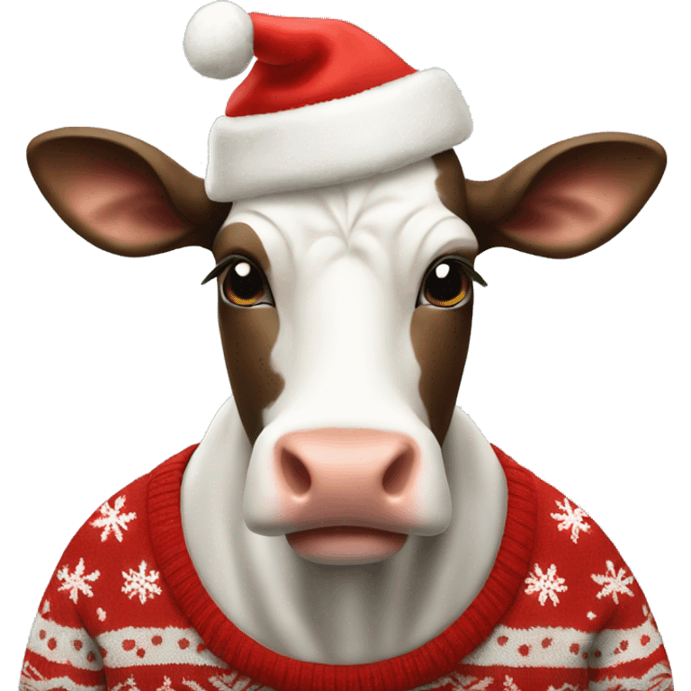 Cow wearing Christmas Sweater  emoji