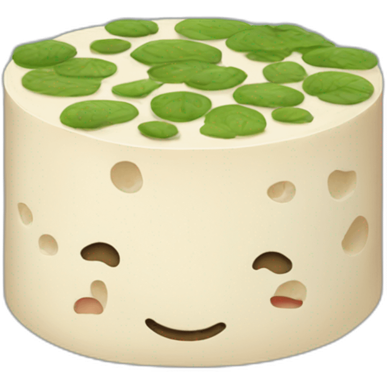 round tofu with a grid pattern on top emoji