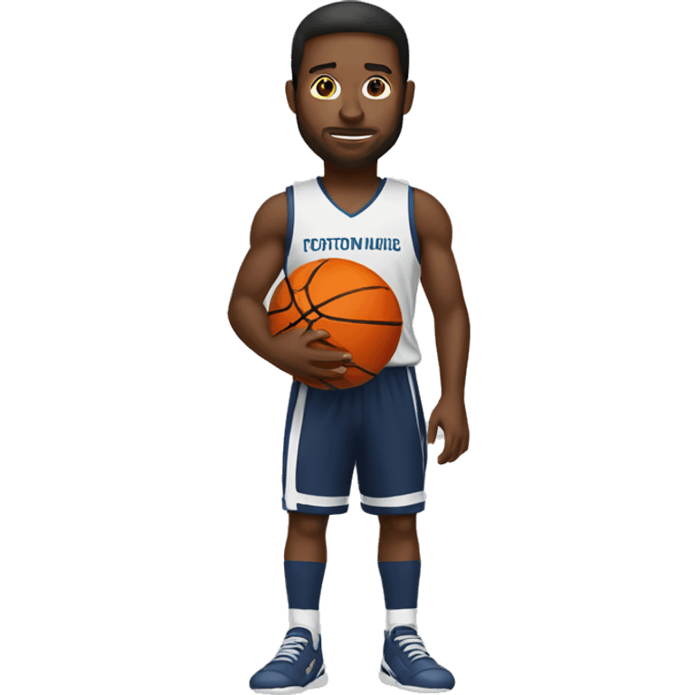 basketball player with football in hand emoji