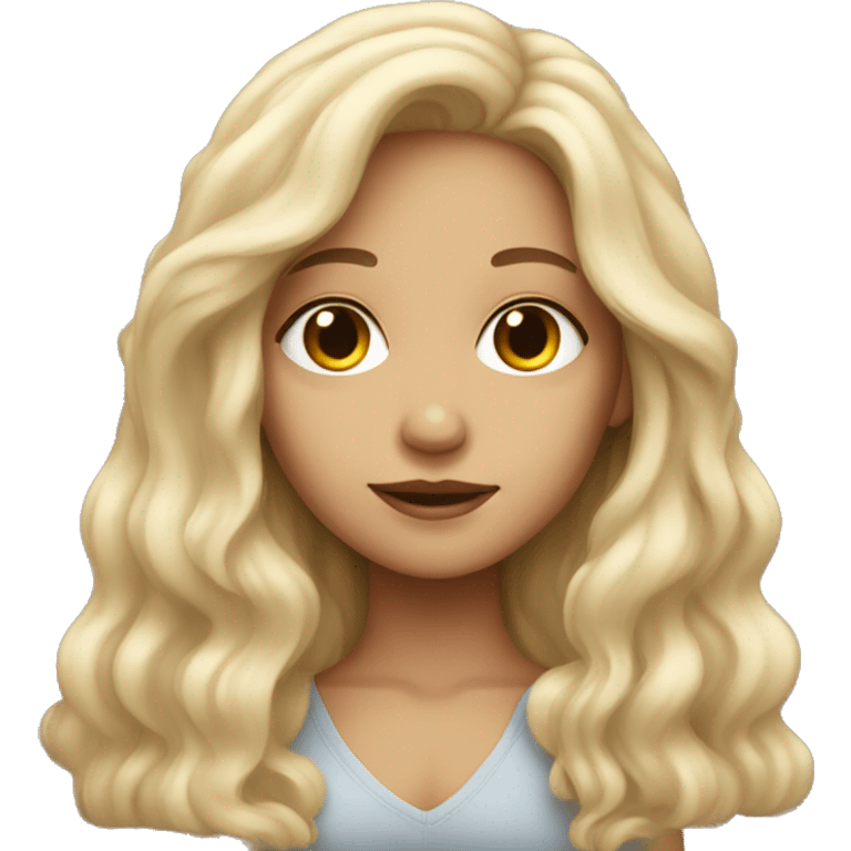 Light-skinned girl with long hair emoji