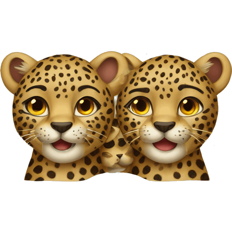 Two leopards in love emoji