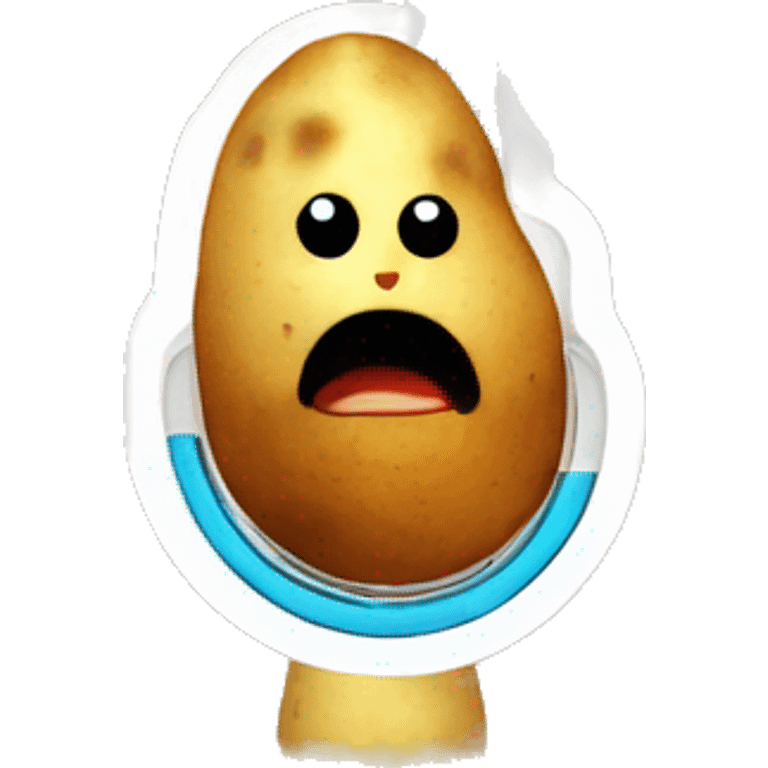 Potato with thermometer in mouth emoji