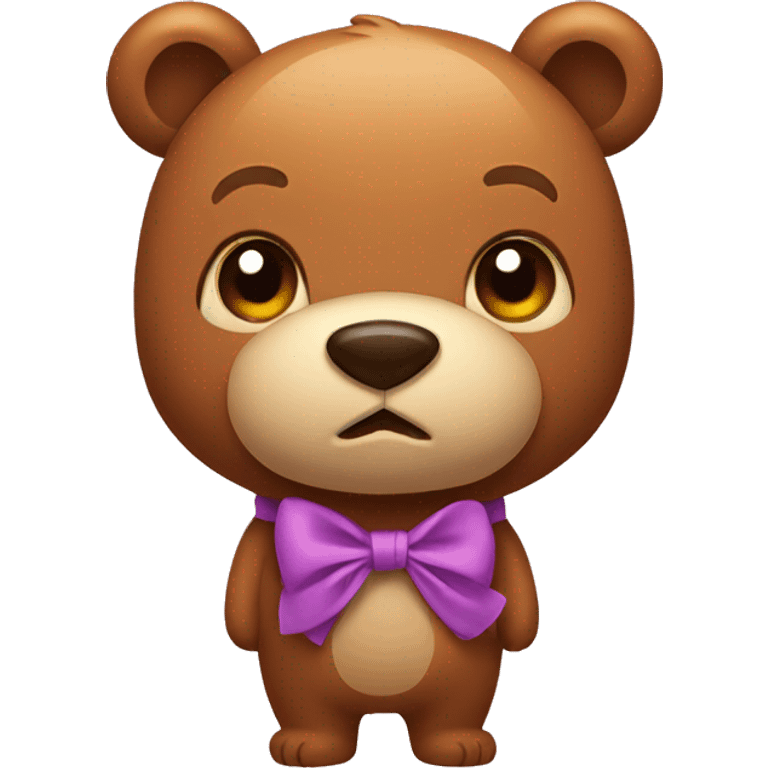 Bear with bow emoji