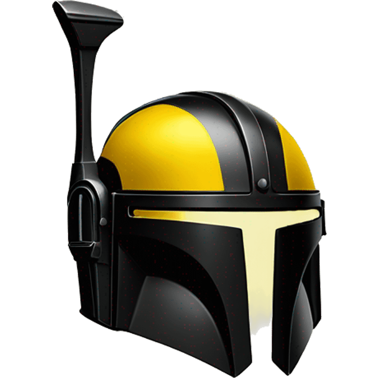 Mandalorian helmet black and yellow with antenna emoji