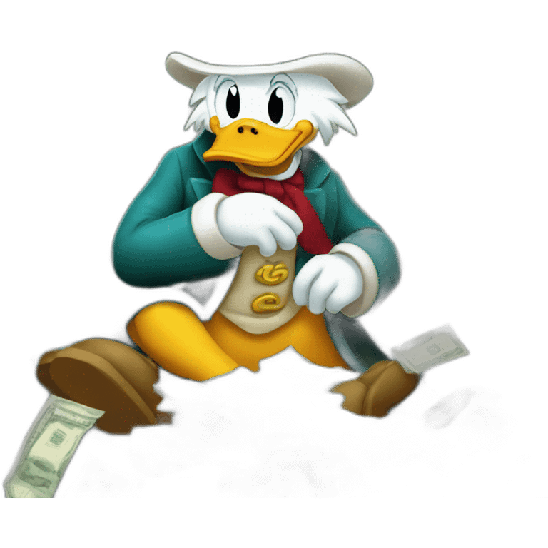 Scrooge McDuck counting money emoji