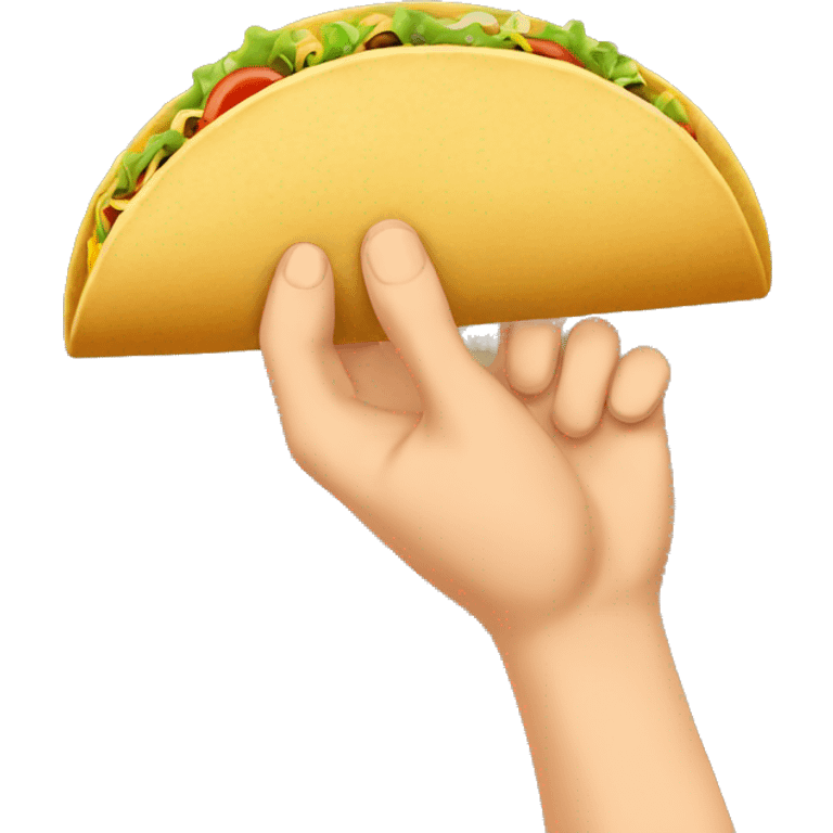 handing a taco emoji