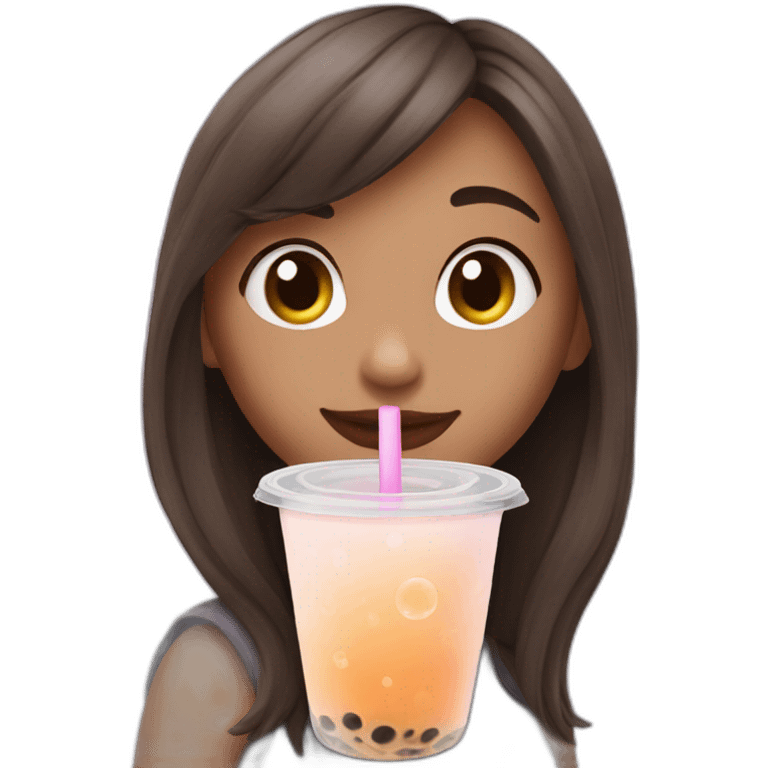 Girl drinking bubble tea emoji