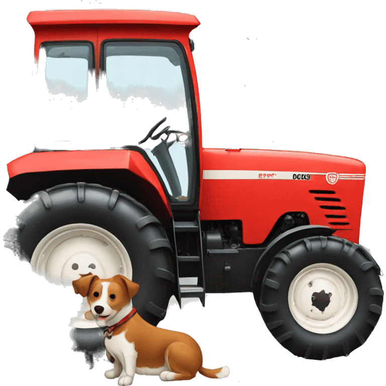 Tractor with dog emoji