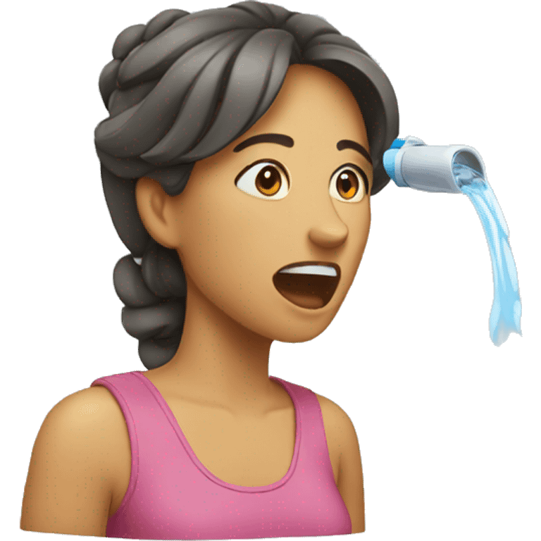 woman spitting out water emoji