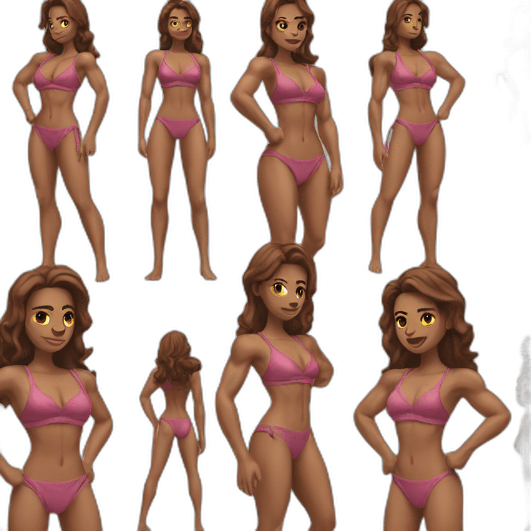 Muscular woman bikini emoji