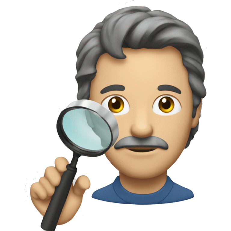 Bruce wayn with magnifier emoji