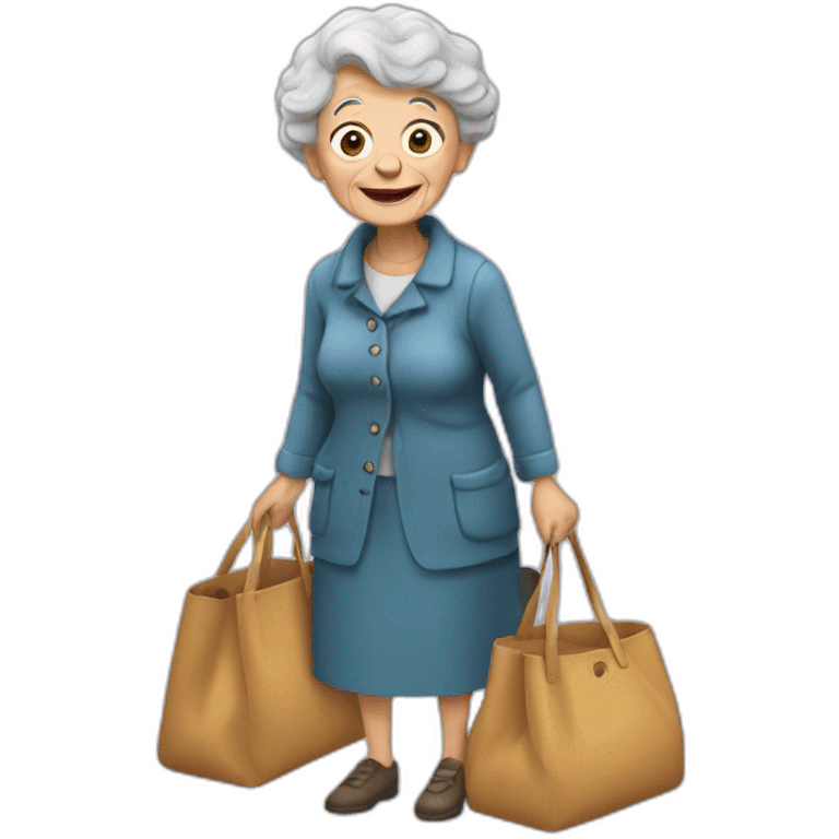 Old granny with bag emoji