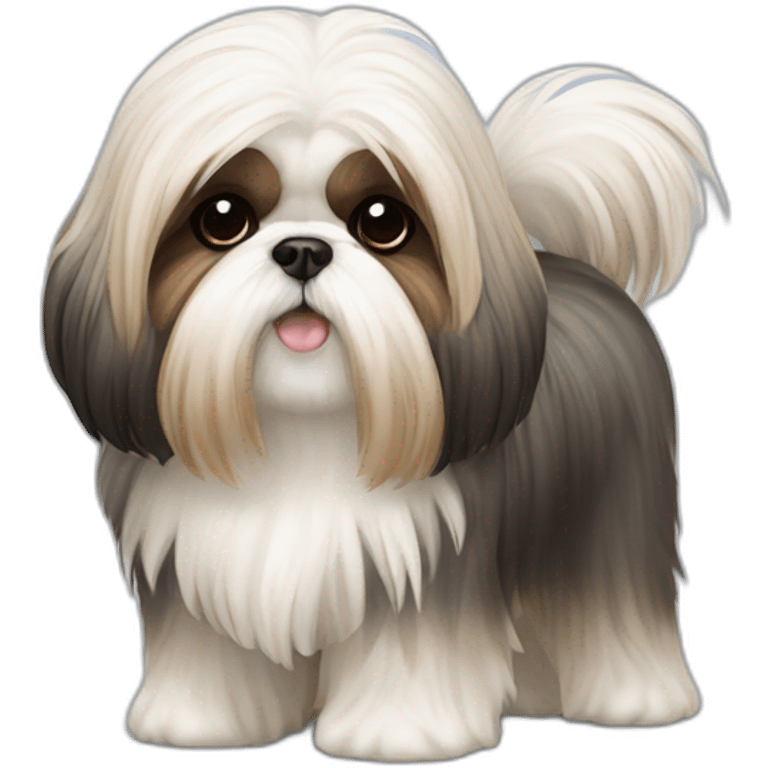 Dog Shih Tzu with long wool full-height  emoji