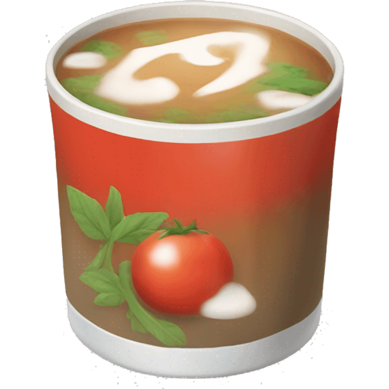 Miso soup tomato cola flavored drink emoji