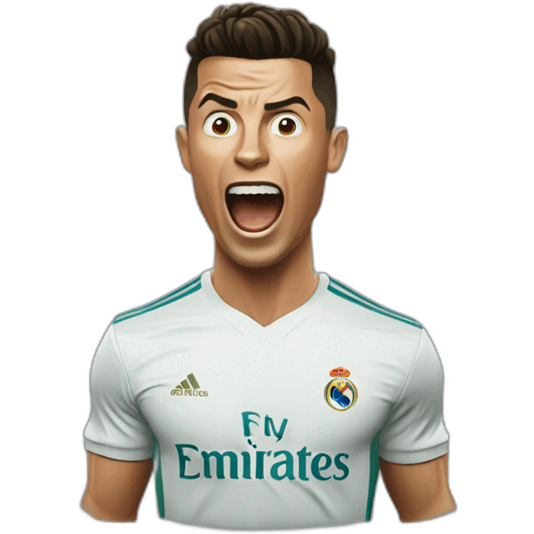 cristiano ronaldo shouting siuuu emoji