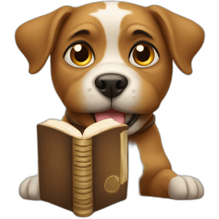 a dog with a book emoji