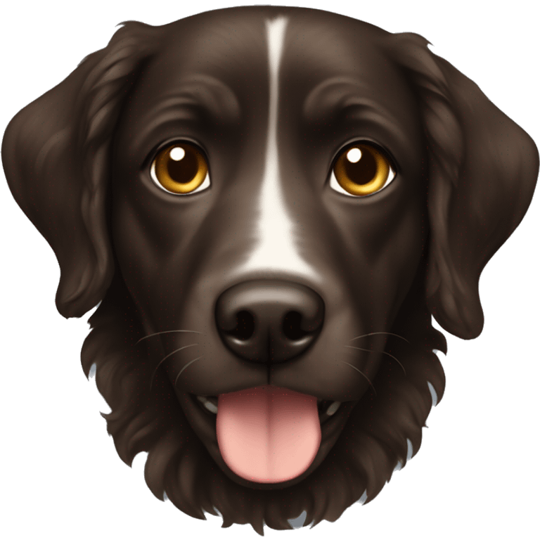 Dark brown wavy short haired dog emoji