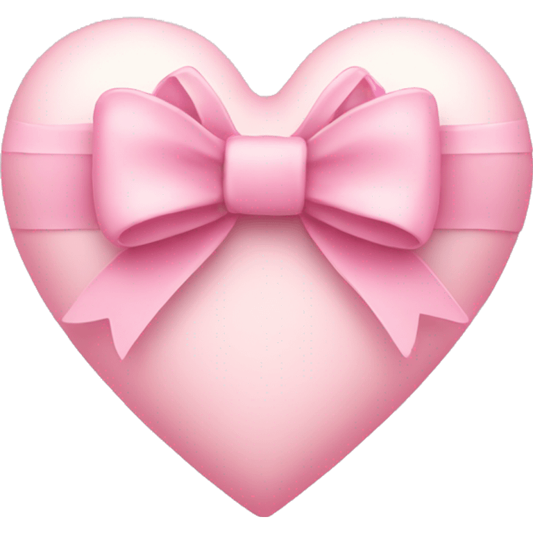 Pastel pink heart with a bow emoji