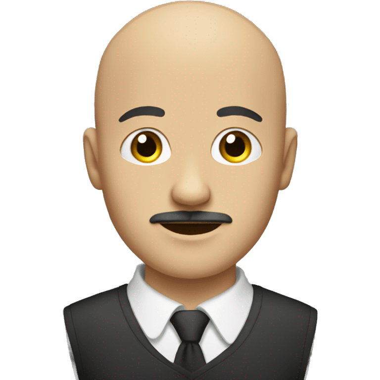 Bald young man with mustache emoji