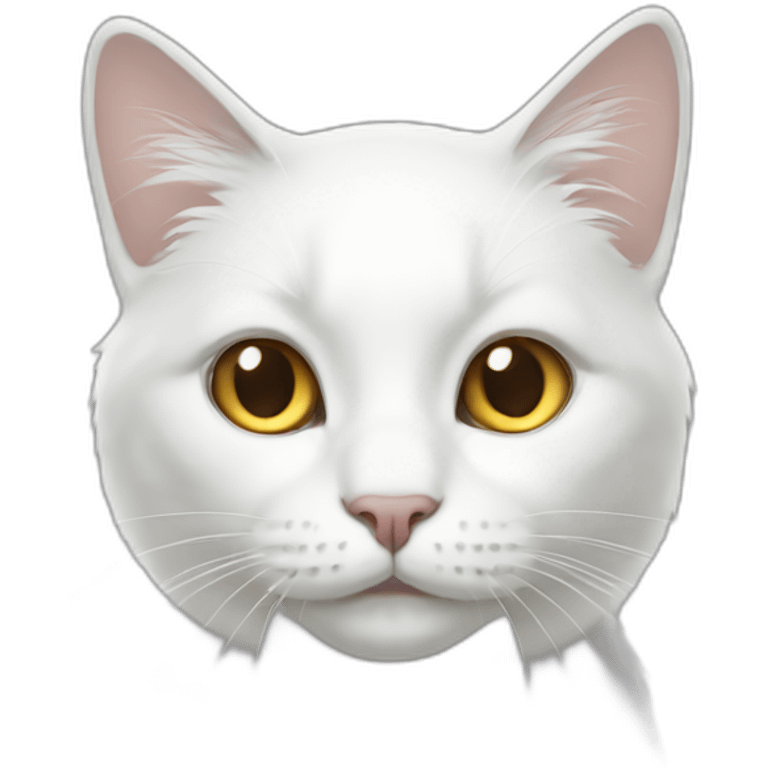 White cat with light grey hair emoji