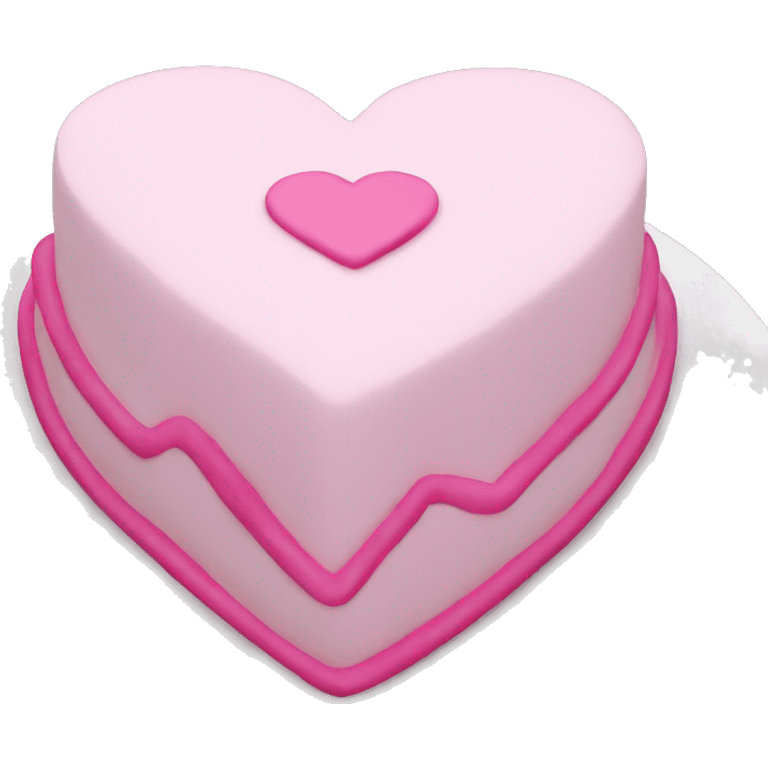  pink heart cake with white frosting on edge of cake's border emoji