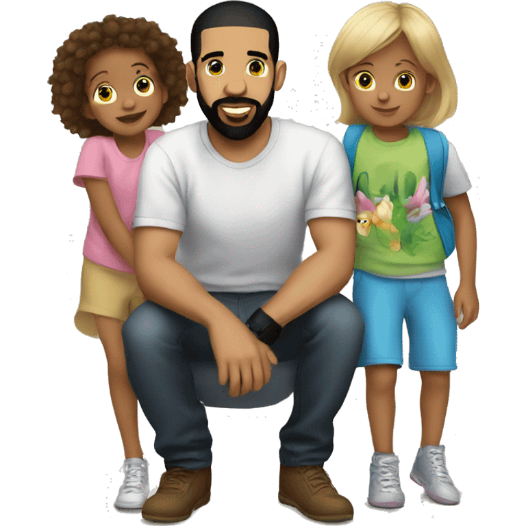 drake with kids emoji