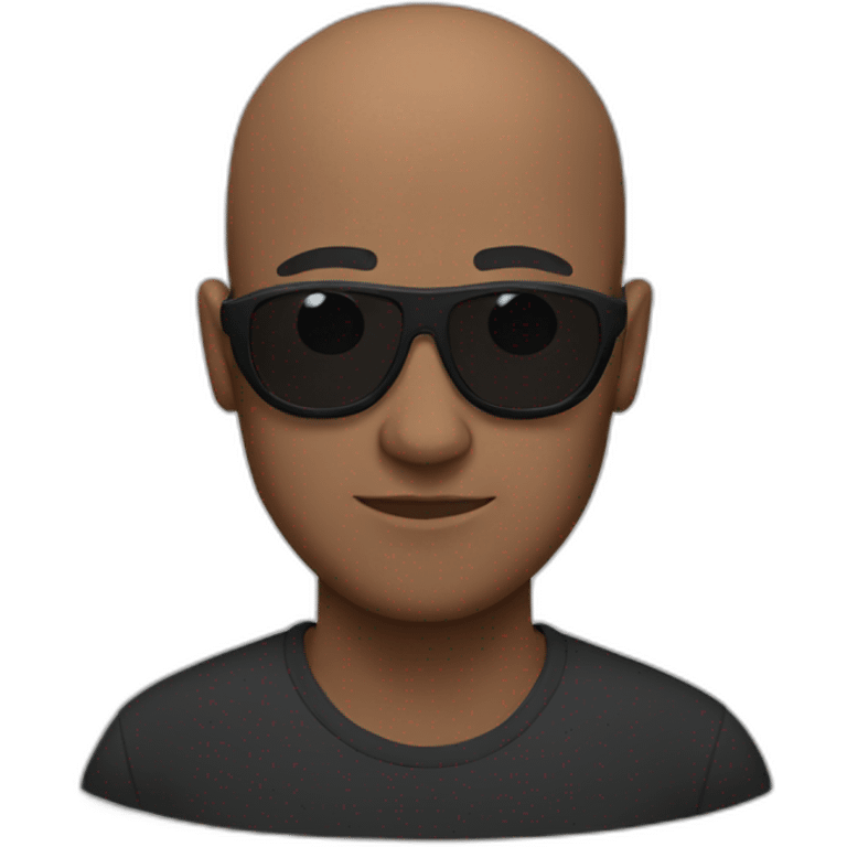 brown bald guy with black goggles emoji