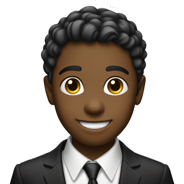 smiling boy in formal suit talking  emoji