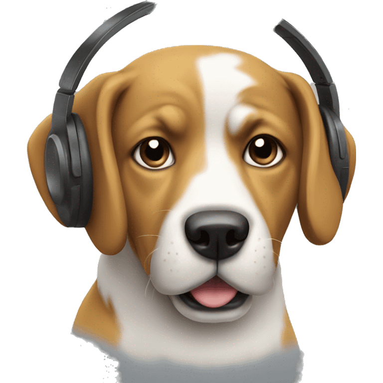 Dog with headphones emoji