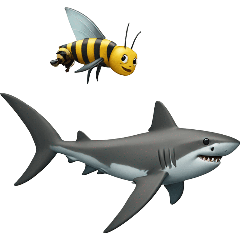 Shark and Bee emoji