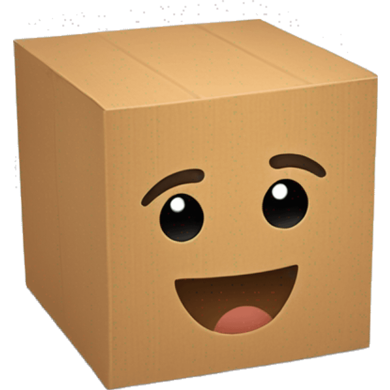 cardboard cube in a three-quarter view emoji