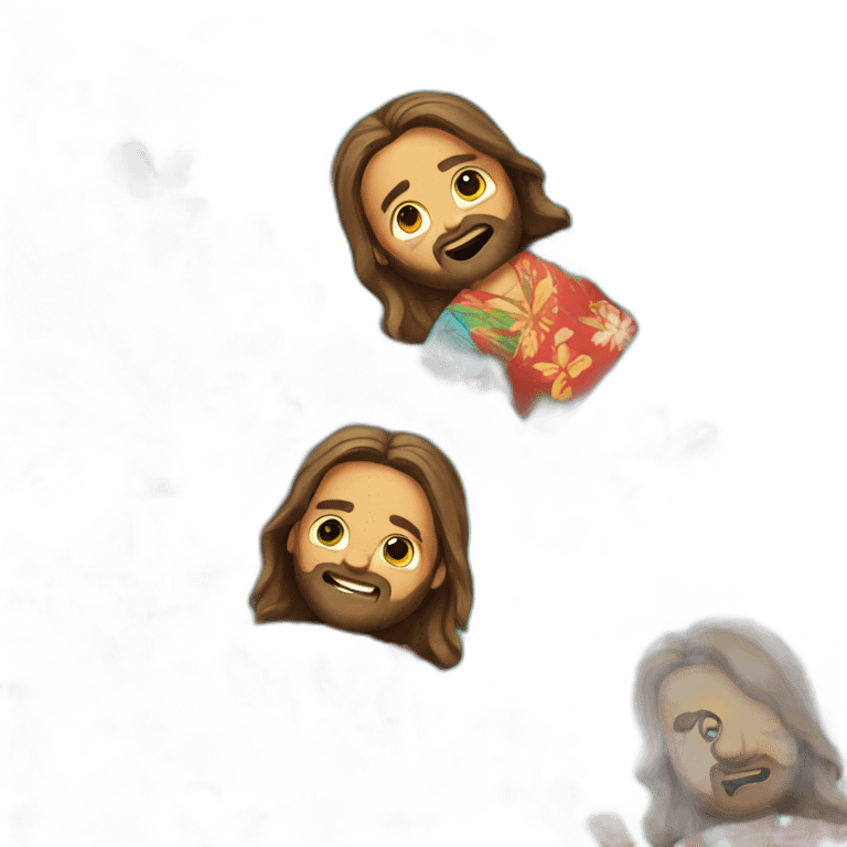 Jesus with a Hawaiian shirt emoji