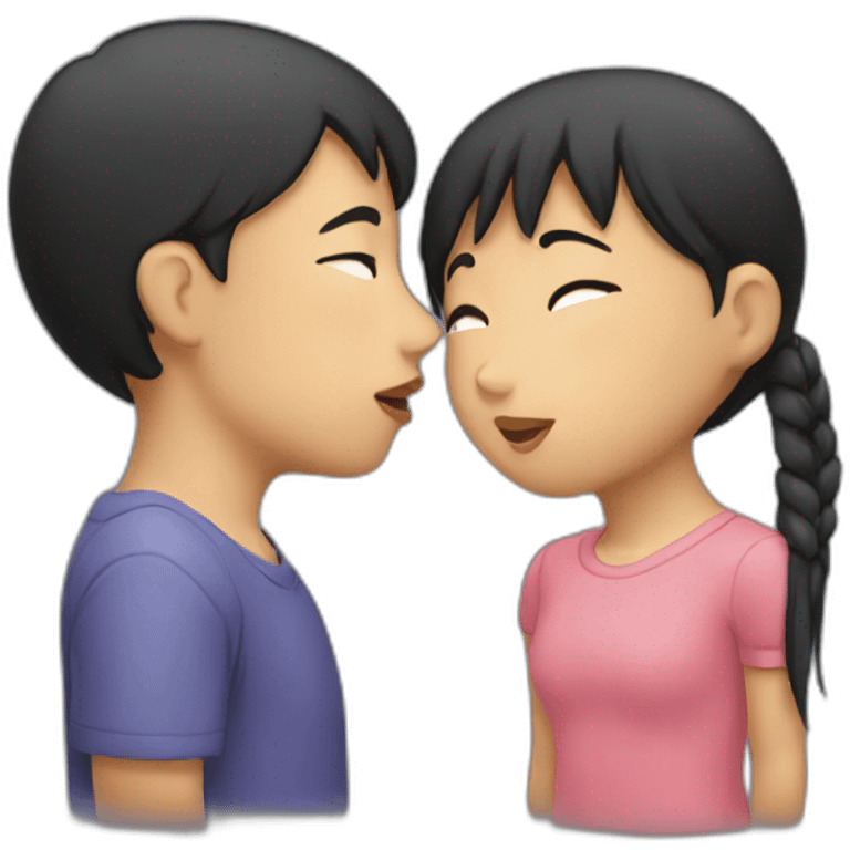 Asian girl kiss emoji