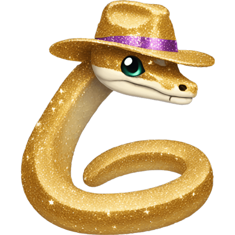 Glittery snake with hat emoji