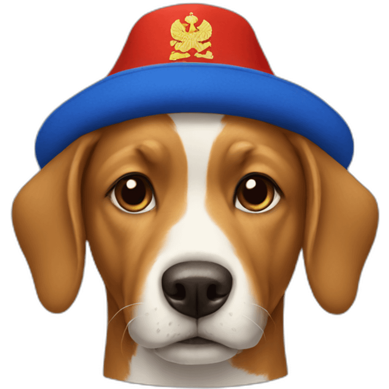 dog wearing russian hat emoji