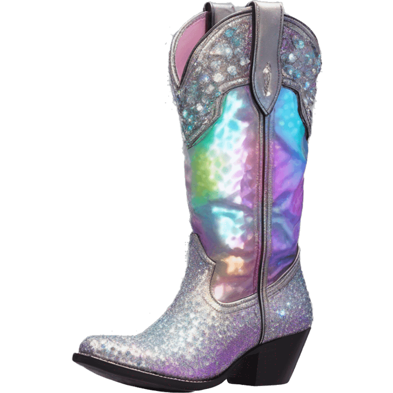 Iridescent Diamond gemstones bedazzled glitter cowboy boots Betsy Johnson emoji