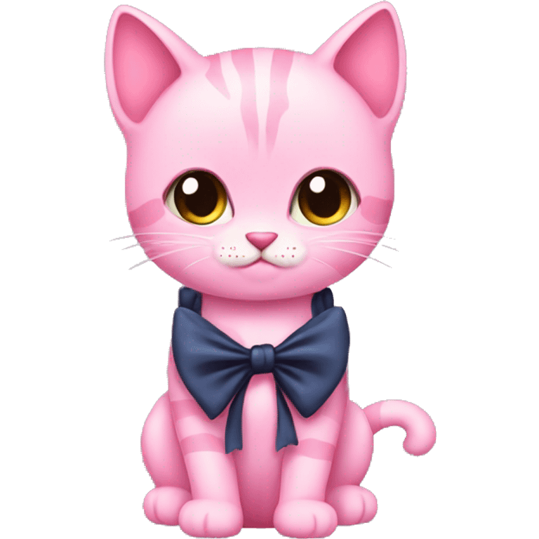 pink cats boy lovers with bow cute  emoji