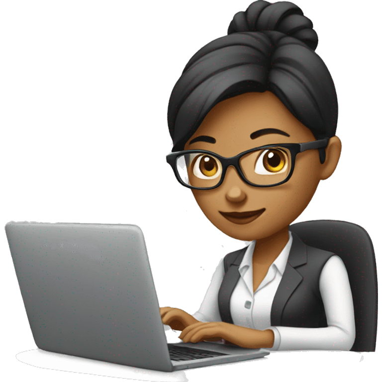 Business woman typing on a laptop  emoji