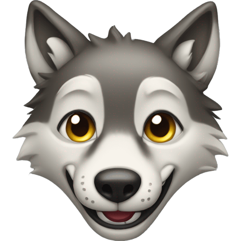 wolf smiling emoji