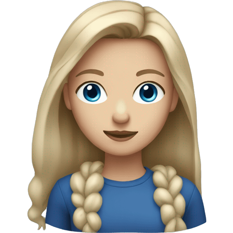 girl with dark blue eyes and dark blonde hair  emoji