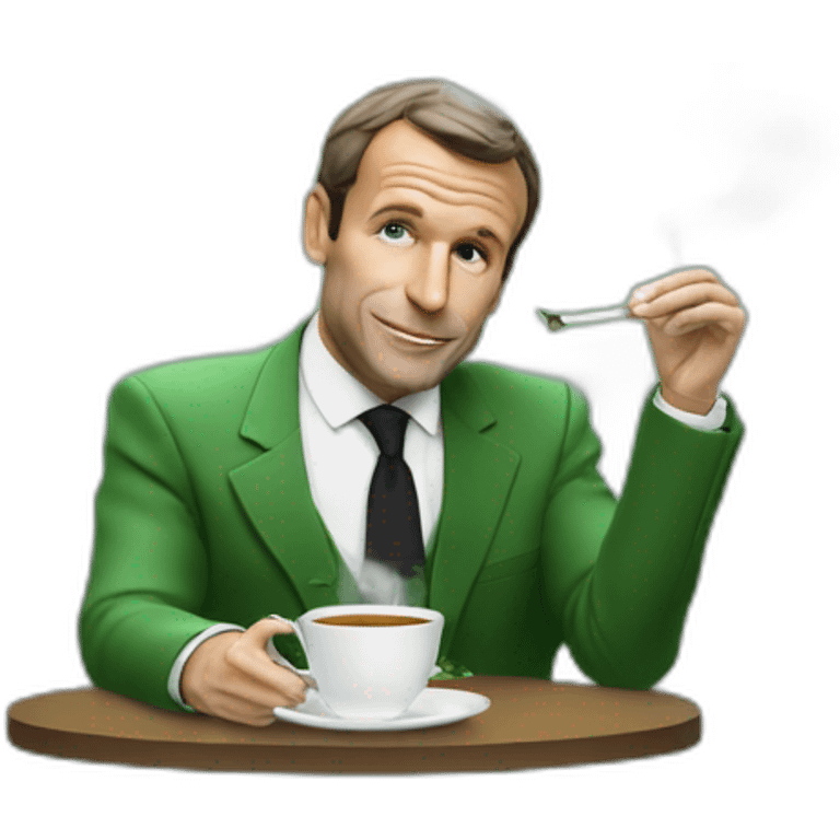 macron smokes mint tea emoji