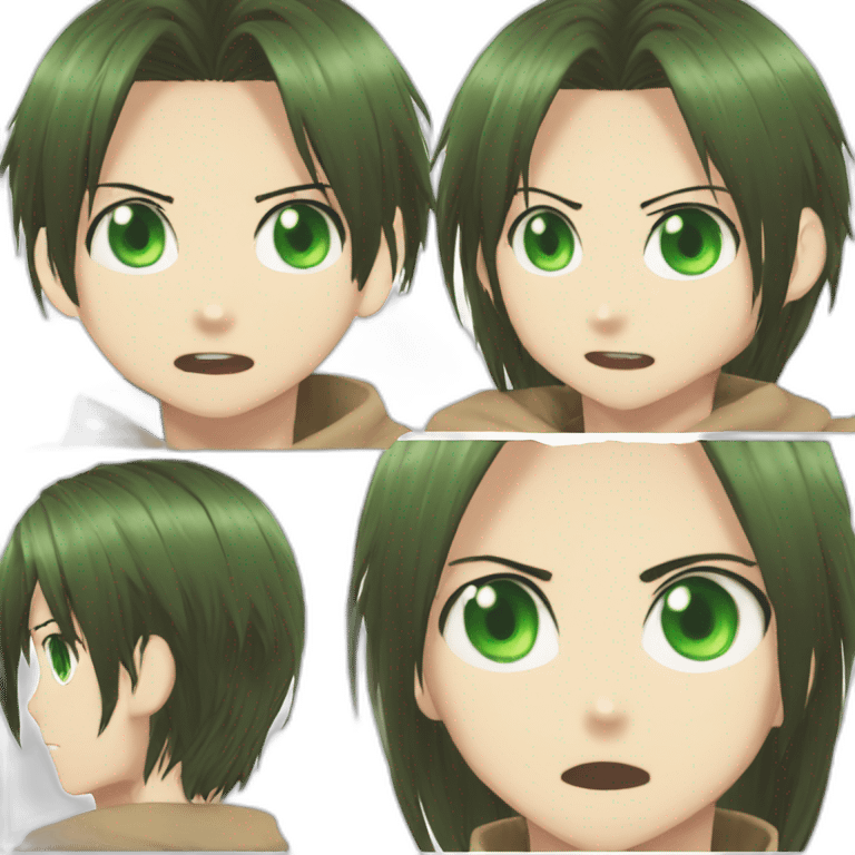 eren jeager as attack titan green eyes emoji