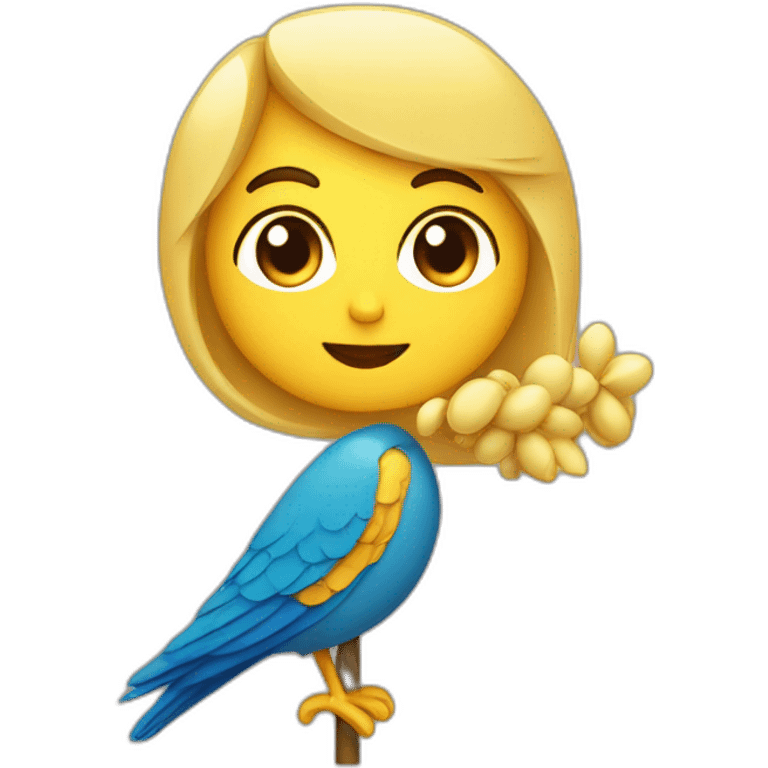 Oiseau sur l'epole d'une femme emoji