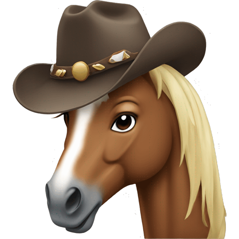 Horse with a cowboy hat emoji