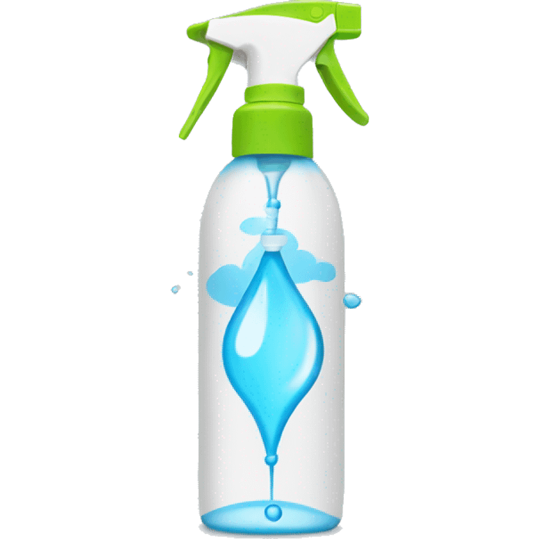 Spray bottle spraying water from nozzle emoji