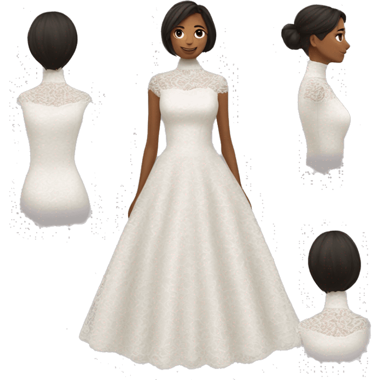 lace turtleneck wedding dress emoji