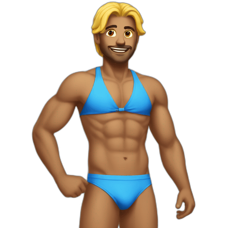 Two piece bikini dude emoji